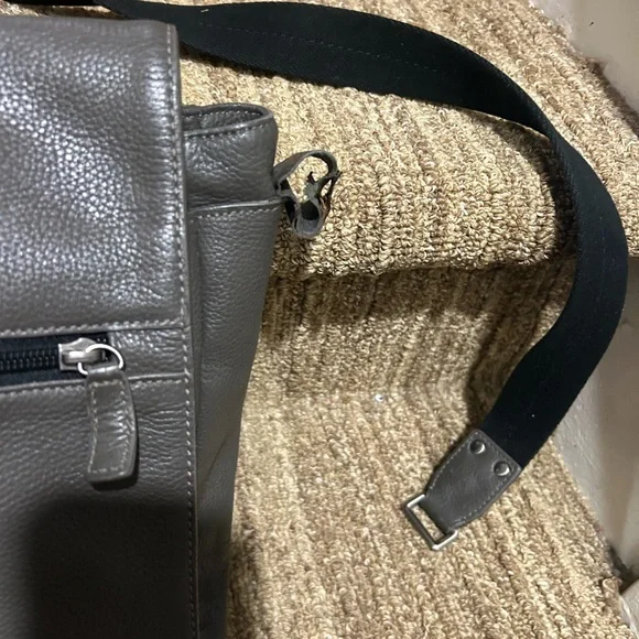 Coach Gray Leather Messenger Bag